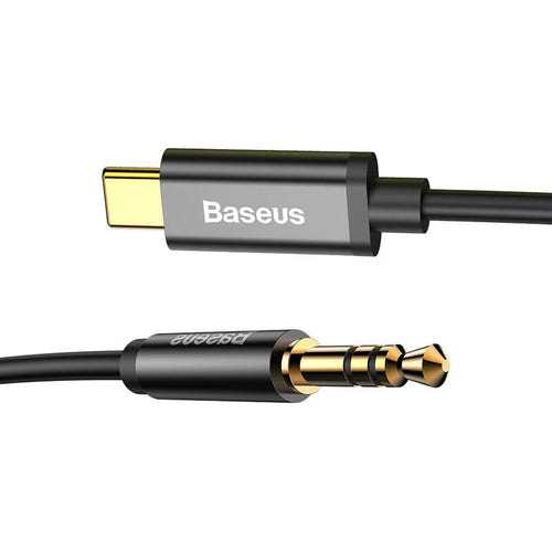 Baseus Yiven - Câble audio USB-C vers mini-jack 3,5 mm, 1,2 m (noir) : connecteur USB-C et gaine TPE