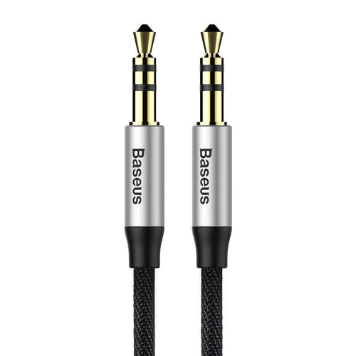Baseus Yiven M30 - Câble audio jack 3,5 mm mâle-mâle, 1,5 m (noir et argent) : câble audio Baseus Yiven M30 noir et argent
