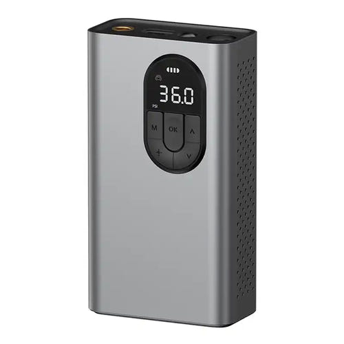 Baseus Energy Source - Compresseur de voiture sans fil 150 PSI (finition mate) : tuyau de gonflage raccordé à une valve