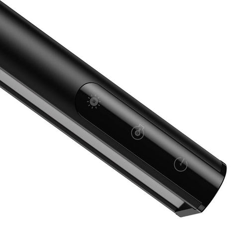 Baseus i-Wok - Lampe d'écran USB à panneau tactile (noire) : lampe posée sur la tranche haute d'un moniteur