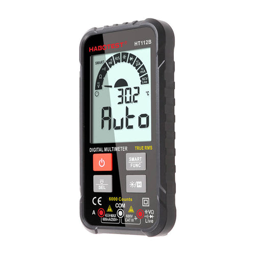 Habotest HT112B - Multimètre numérique True RMS 6000 points : écran 2,88 pouces rétroéclairé du multimètre