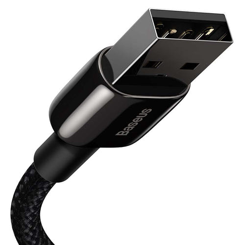 Baseus Tungsten Gold - Câble USB-A vers Lightning 2,4 A 1 m (noir) : connecteur Lightning en alliage de zinc