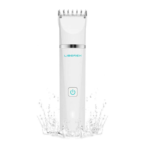 Liberex CP011126 - Tondeuse corporelle sans fil IPX7 (blanche) : sabots, brosse et huile de lame