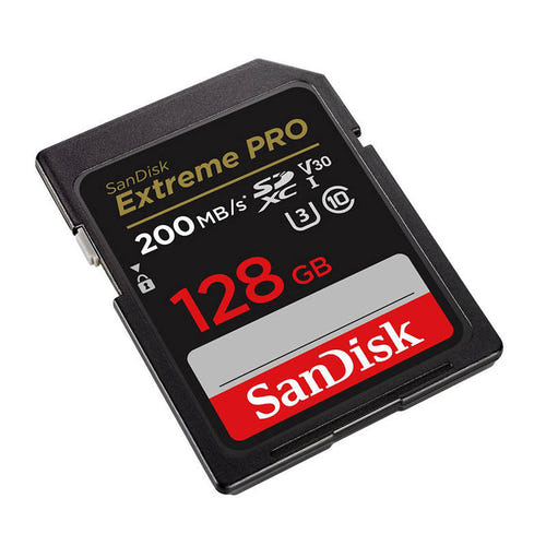 SanDisk Extreme PRO - Carte SDXC 128 Go UHS-I 200/90 Mo/s : logos des classes U3 et V30