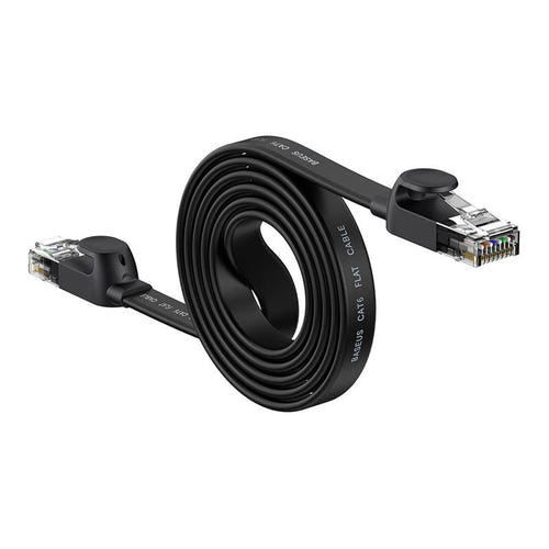 Baseus - Câble Ethernet RJ45 1 Gbit/s de 1,5 m (noir) : gaine plate du câble