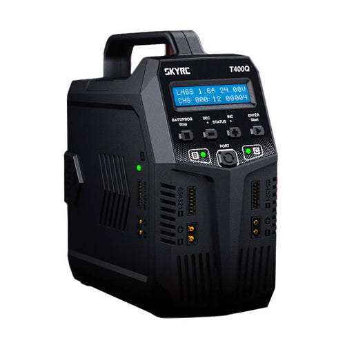 SkyRC T400Q - Chargeur-équilibreur 4 voies 100 W et 12 A par voie : écran LCD et quatre voies de charge du T400Q