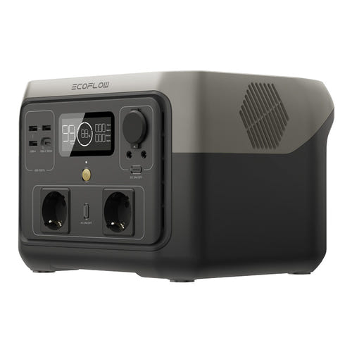 EcoFlow RIVER 2 Max - Station électrique portable 512 Wh, 500 W : prises secteur et ports USB de la RIVER 2 Max