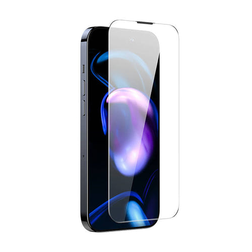 Baseus Crystal - Verre trempé anti-poussière 0,3 mm pour iPhone 14 Pro Max (lot de 2) : lot de deux verres et accessoires de pose