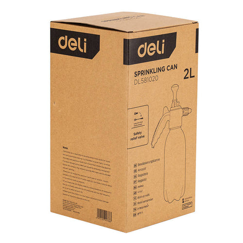 Deli Tools EDL581020 - Pulvérisateur à pression 2 L (vert) : poignée profilée du pulvérisateur