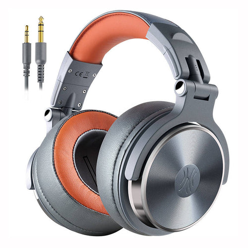 OneOdio Pro50 - Casque filaire double jack 50 mm (gris) : casque filaire OneOdio Pro50 gris vu de face