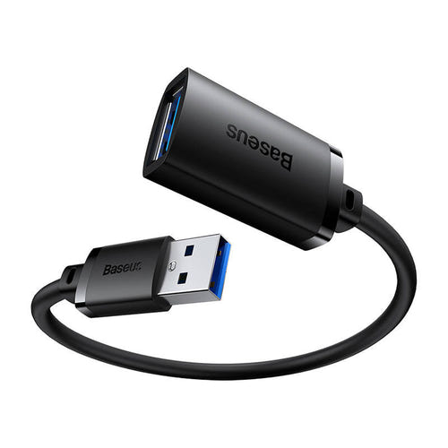 Baseus AirJoy - Rallonge USB 3.0 mâle-femelle 2 m (noir) : clé USB branchée sur la rallonge