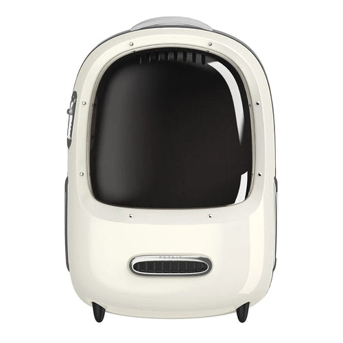 Petkit Breezy 2 - Sac à dos de transport ventilé pour chat et petit chien (blanc crème) : sac à dos Petkit Breezy 2 blanc crème vu de face