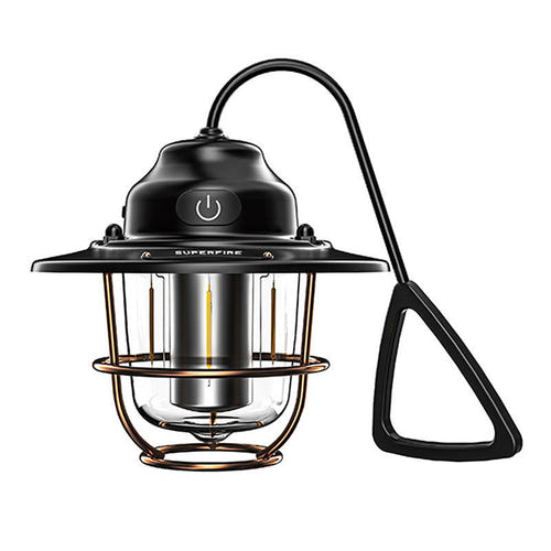 Superfire T57 - Lampe de camping rechargeable 7 modes : lampe de camping Superfire T57 au style rétro