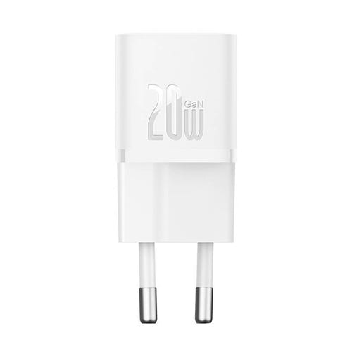 Baseus GaN5 - Chargeur secteur mini USB-C 20 W (blanc) : chargeur secteur Baseus GaN5 20 W blanc