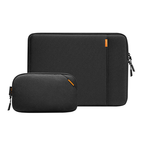 Tomtoc Defender-A13 - Housse 14 pouces et trousse à accessoires (noir) : housse et trousse noires côte à côte