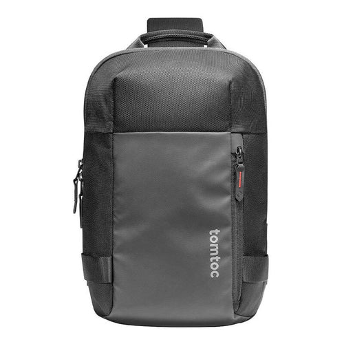 Tomtoc Navigator-T24 - Sac monobretelle 7 L pour ordinateur 14 pouces (noir) : sac monobretelle noir porté sur l'épaule