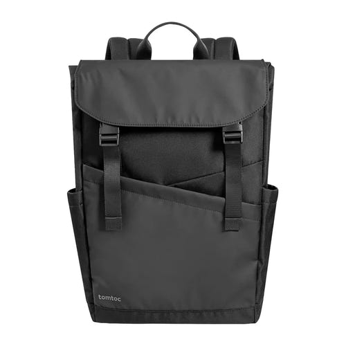Tomtoc Slash-T64 - Sac à dos 18 L pour ordinateur 15,6 pouces (météorite) : rabat maintenu par deux boucles