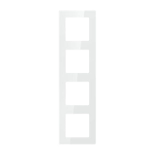 Avatto N-TS10-Frame-W4 - Cadre quadruple pour interrupteurs (blanc) : cadre quadruple blanc vu de face