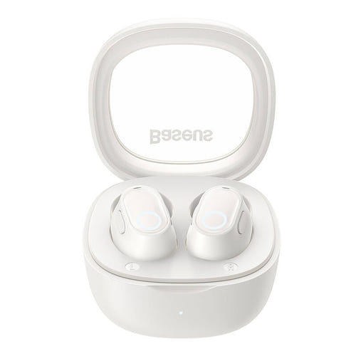 Baseus Bowie WM02 OS - Écouteurs sans fil Bluetooth 5.3 (blanc) : écouteurs vus de près