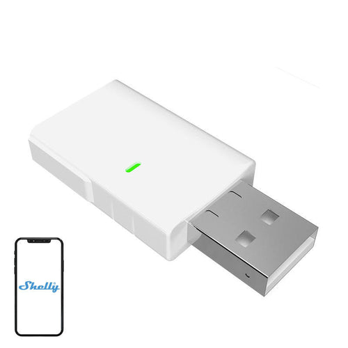 Shelly BLU Gateway - Passerelle Bluetooth vers Wi-Fi sur clé USB-A : clé Shelly BLU Gateway au format USB-A