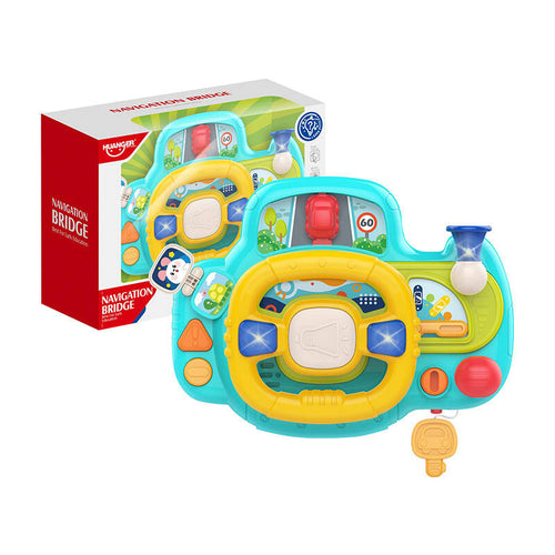 Huanger HE0541 - Volant interactif musical pour enfant (bleu) : volant interactif musical Huanger HE0541 bleu