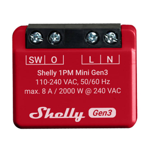 Shelly 1PM Mini Gen3 - Micromodule relais Wi-Fi avec mesure de consommation : micromodule Shelly 1PM Mini Gen3 avec mesure de consommation