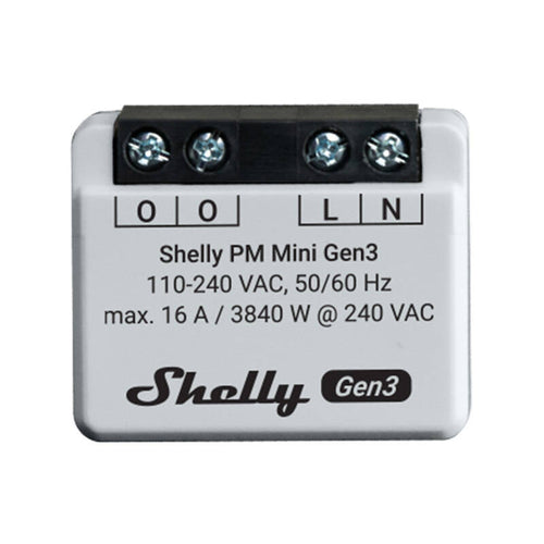 Shelly PM Mini Gen3 - Compteur d'énergie connecté Wi-Fi et Bluetooth : compteur d'énergie Shelly PM Mini Gen3 au format miniature