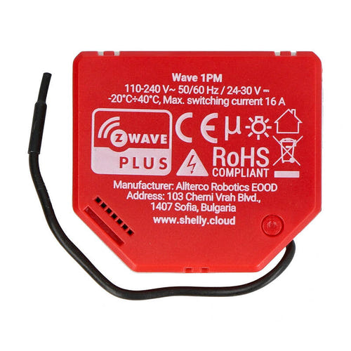 Shelly Qubino Wave 1PM - Module Z-Wave 1 canal avec mesure de puissance : bornier et format compact du module