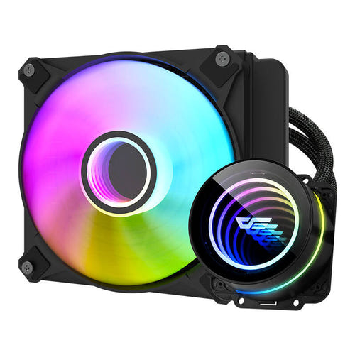 darkFlash DX120 V2.6 - Watercooling AIO 120 mm ARGB (noir) : waterblock ARGB et ventilateur 120 mm