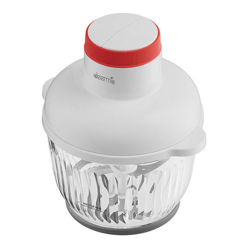Deerma DEM-JR10W - Hachoir électrique multifonction 2 L, 300 W : lame inox à quatre pales du hachoir Deerma