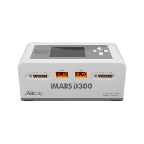 Gens ace IMARS D300 - Chargeur RC double voie 300 W AC (blanc) : écran LCD IPS de 2,4 pouces du chargeur