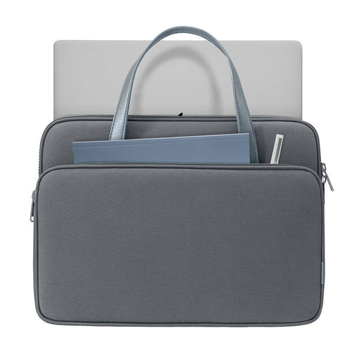 Tomtoc Versatile-A11 - Sacoche pour ordinateur 14 pouces (grise) : ordinateur portable rangé dans la sacoche