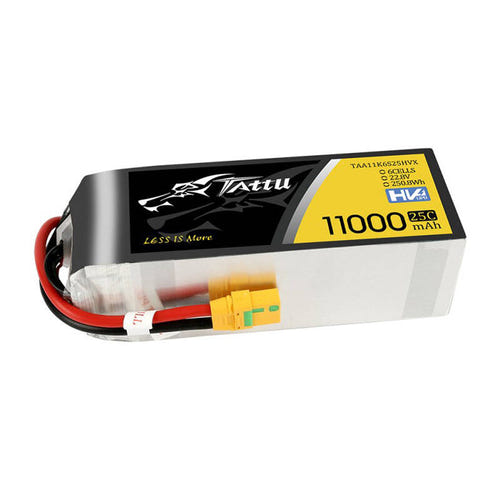 Tattu 11000 mAh 22,8 V HV 25C - Batterie LiPo 6S1P (XT90-S) : étiquette 11000 mAh 22,8 V 25C du pack 6S1P