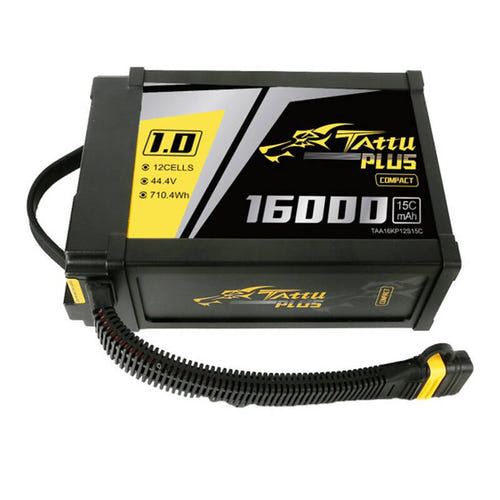 Tattu Plus 1.0 Compact - Batterie LiPo 12S 16000 mAh 44,4 V (AS150U) : batterie LiPo Tattu Plus 1.0 Compact 12S