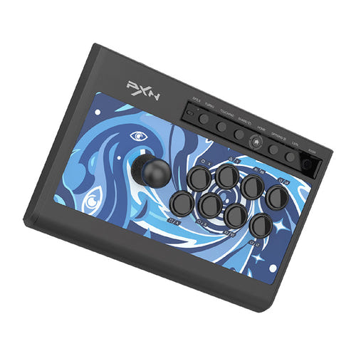 PXN-008 - Stick d'arcade mécanique pour PC, PlayStation et Switch : façade avec fonction TURBO et sélecteur DP/LS