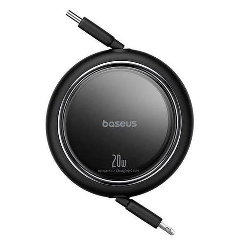 Baseus Free2Pull - Câble rétractable USB-C vers Lightning 20 W (noir) : connecteurs USB-C et Lightning du câble