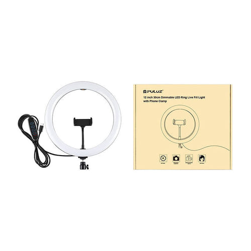 Puluz PU656B - Anneau lumineux 160 LED avec support smartphone : réglage des trois températures de couleur