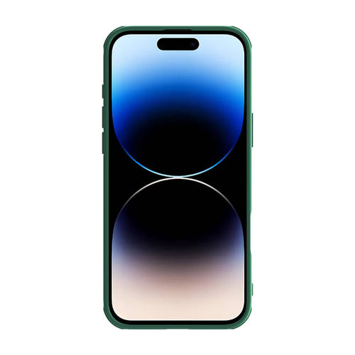 Nillkin CamShield Pro - Coque iPhone 16 Pro Max à cache objectif (vert) : dos texturé à rayures et passant pour dragonne