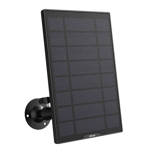ieGeek ZS-GQ5 - Panneau solaire pour caméras de surveillance (noir) : panneau installé en extérieur face au soleil