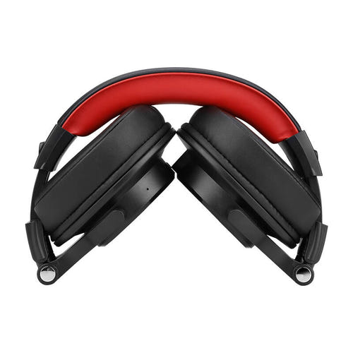OneOdio Fusion A70 - Casque sans fil 50 h, jack 6,35 mm (noir et rouge) : coques rotatives et câbles jack fournis