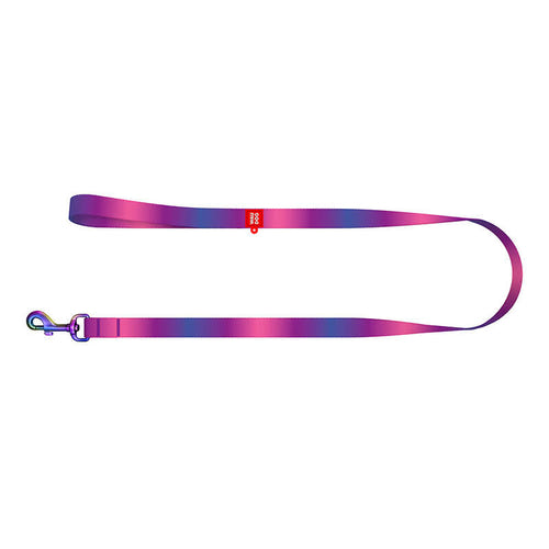 Waudog - Laisse pour chien dégradée rPET 15 mm x 122 cm (violet) : détail de la sangle rPET fine et de la boucle