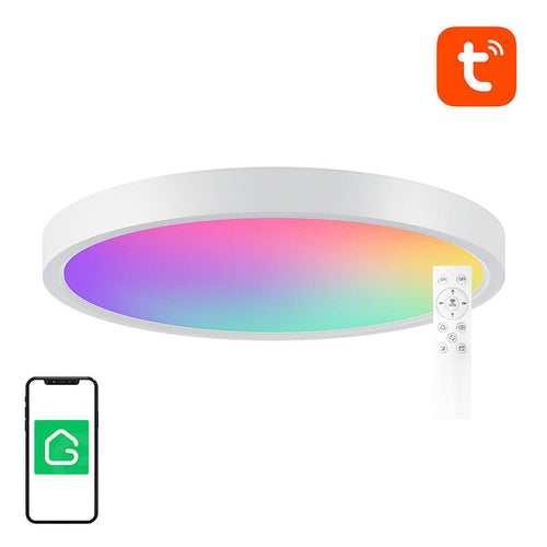 Gosund LB12 - Plafonnier connecté 30 cm RGBCW Wi-Fi et Bluetooth : plafonnier connecté Gosund LB12 allumé