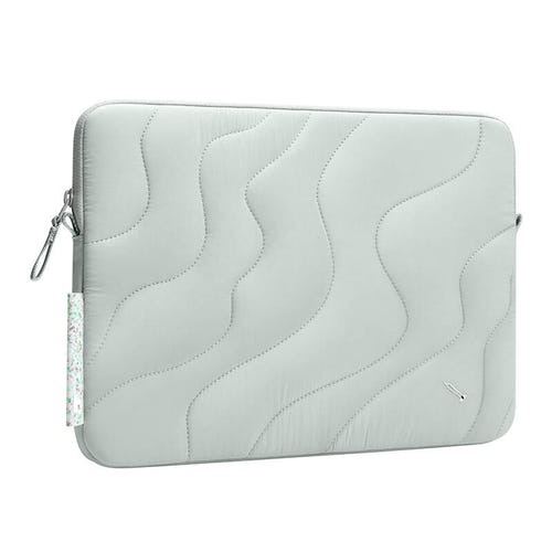 tomtoc Terra-A27 - Housse pour ordinateur portable 16 pouces (bleue) : texture matelassée bleue et fermeture YKK