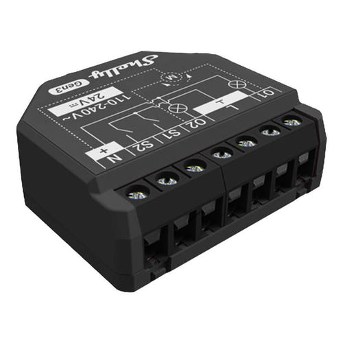 Shelly 2PM Gen3 - Module domotique 2 canaux Wi-Fi avec mesure d'énergie : module domotique Shelly 2PM Gen3 noir