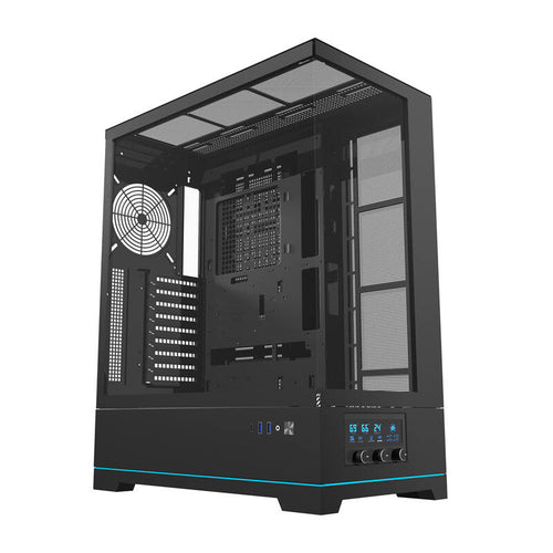 darkFlash DY451L - Boîtier PC grande tour sans ventilateur (noir) : boîtier PC darkFlash DY451L noir