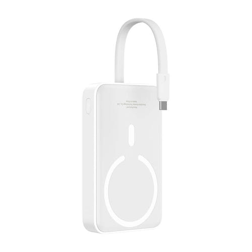 Baseus Mini édition Bayern - Batterie externe magnétique 10000 mAh, 30 W (blanche) : batterie externe magnétique Baseus Mini édition Bayern blanche