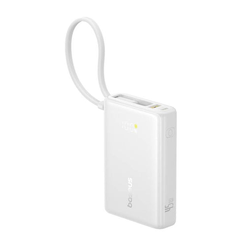 Baseus PicoGo - Batterie externe 10 000 mAh 45 W à écran digital (blanche) : batterie externe Baseus PicoGo blanche