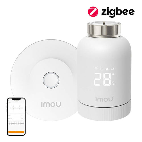 IMOU KIT-TRV1-EU-2 - Kit tête thermostatique Zigbee avec passerelle et 6 adaptateurs : tête thermostatique IMOU TRV1 et passerelle ZG2