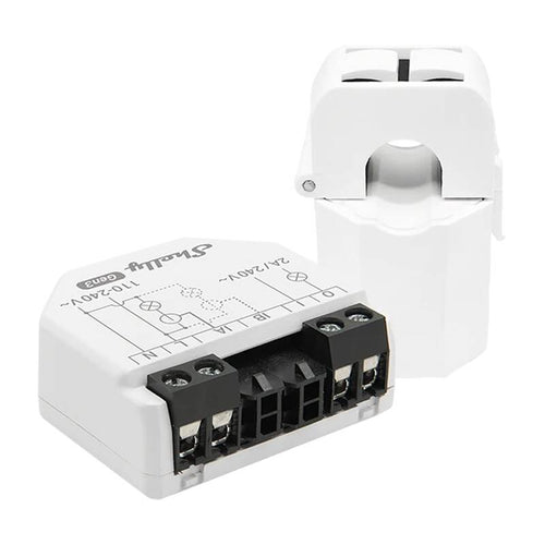 Shelly EM Gen3 - Module de mesure d'énergie Wi-Fi et Bluetooth : module de mesure Shelly EM Gen3 et son transformateur de courant