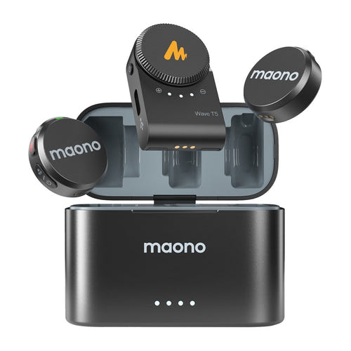 Maono WM650 A2 - Micro-cravate sans fil 2,4 GHz à deux émetteurs : émetteur porté au revers d'une veste